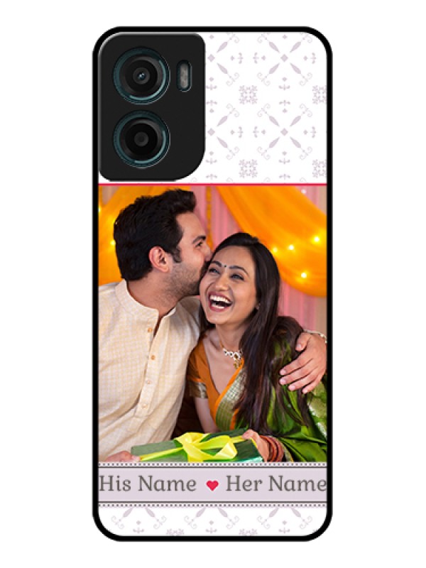 Custom Motorola G05 Custom Glass Phone Case - With Photo And Ethnic Design