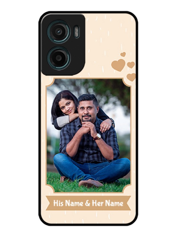 Custom Motorola G05 Custom Glass Phone Case - With Confetti Love Design