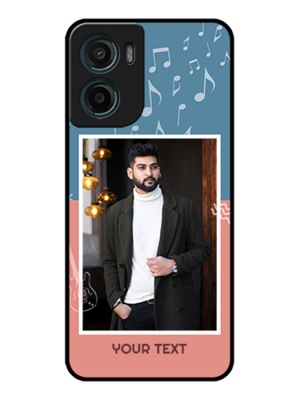 Custom Motorola G05 Custom Glass Phone Case - With Color Musical Note Design