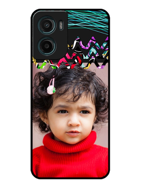 Custom Motorola G05 Custom Glass Phone Case - Neon Abstract Design