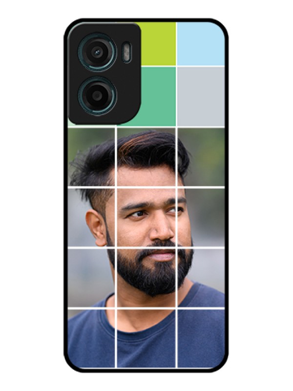 Custom Motorola G05 Custom Glass Phone Case - With White Box Pattern