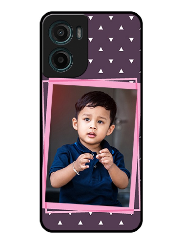 Custom Motorola G05 Custom Glass Phone Case - Triangle Pattern Dotted Design