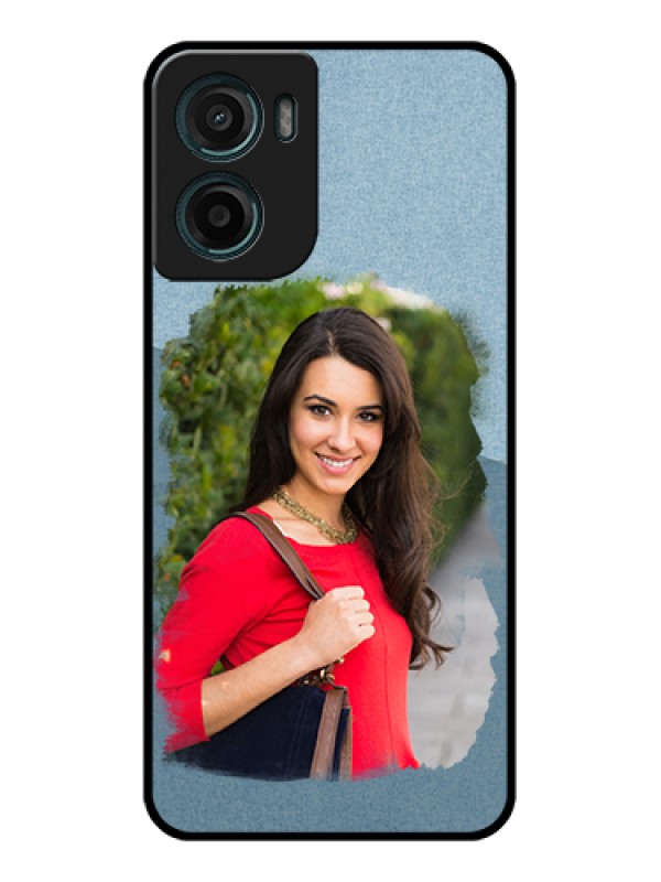 Custom Motorola G05 Custom Glass Phone Case - Grunge Line Art Design