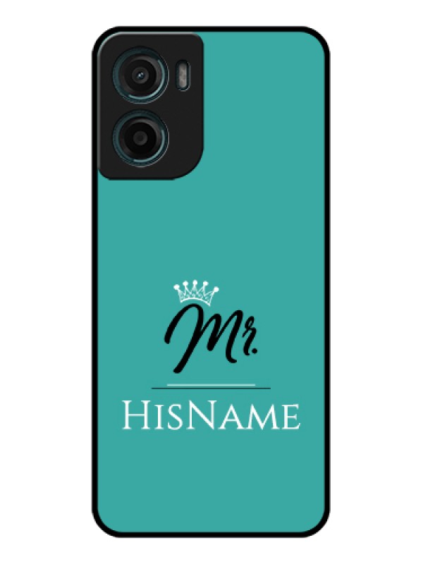 Custom Motorola G05 Custom Glass Phone Case - Mr With Name Design