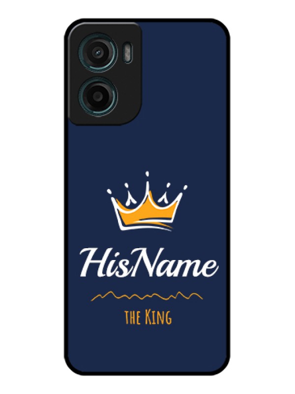 Custom Motorola G05 Custom Glass Phone Case - King With Name Design