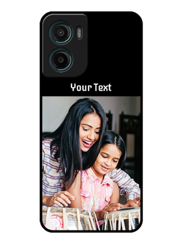 Custom Motorola G05 Custom Glass Phone Case - Photo With Name Design