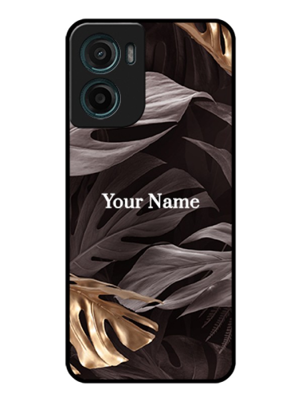 Custom Motorola G05 Custom Glass Phone Case - Wild Leaves Digital Paint Design