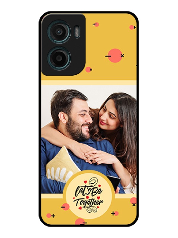 Custom Motorola G05 Custom Glass Phone Case - Lets Be Together Design