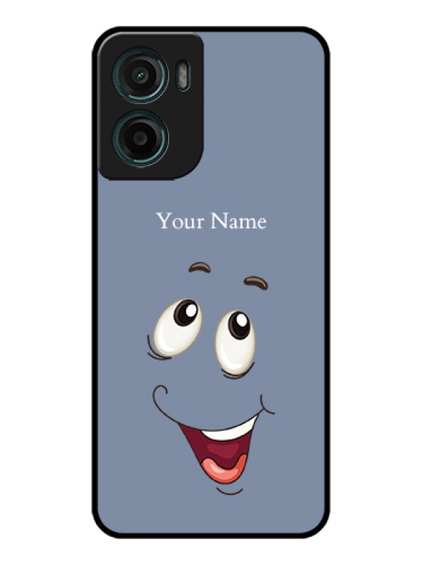 Custom Motorola G05 Custom Glass Phone Case - Laughing Cartoon Face Design