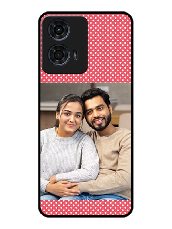 Custom Motorola G24 Power Custom Glass Phone CaseWhite Dotted Design