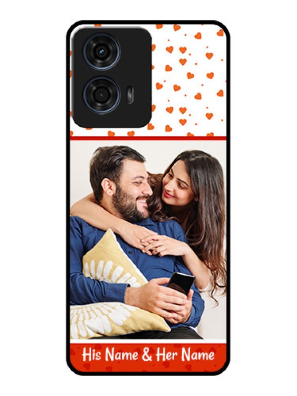 Custom Motorola G24 Power Custom Glass Phone CaseOrange Love Symbol Design
