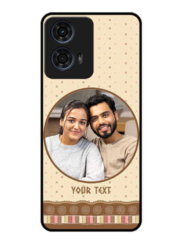 Custom Motorola G24 Power Custom Glass Phone CaseBrown Dotted Mobile Case Design