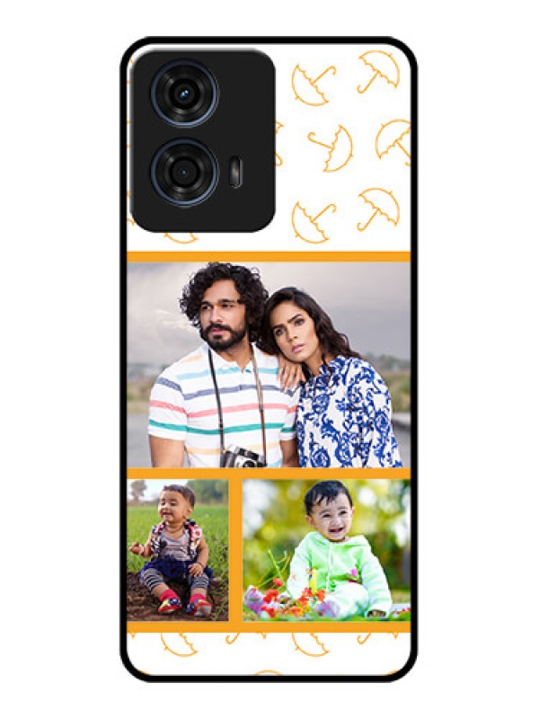 Custom Motorola G24 Power Custom Glass Phone CaseYellow Pattern Design