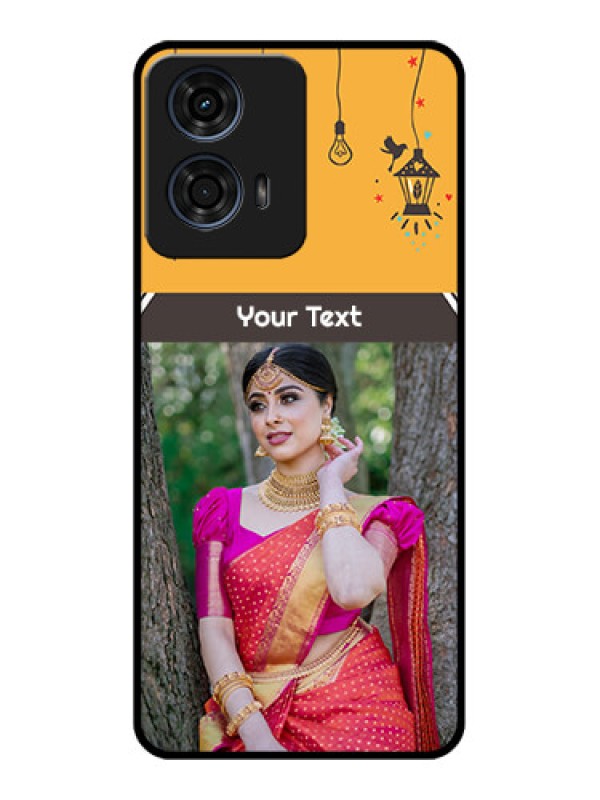 Custom Motorola G24 Power Custom Glass Phone CaseWith Family Picture And Icons