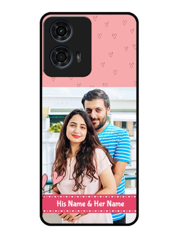 Custom Motorola G24 Power Custom Glass Phone CaseLove Design Peach Color