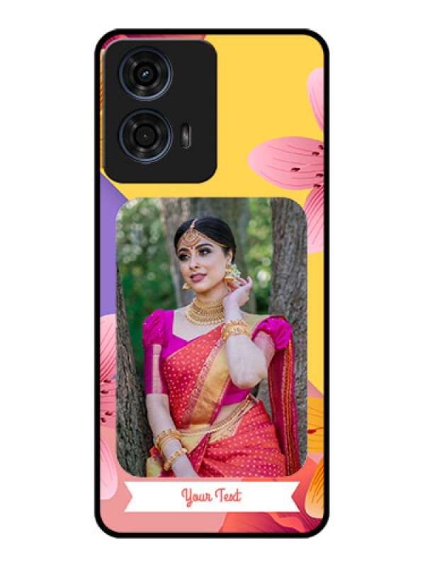 Custom Motorola G24 Power Custom Glass Phone Case3 Image With Vintage Floral Design