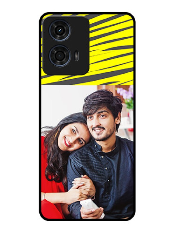 Custom Motorola G24 Power Custom Glass Phone CaseYellow Abstract Design