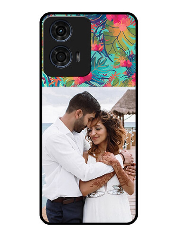 Custom Motorola G24 Power Custom Glass Phone CaseWatercolor Floral Design