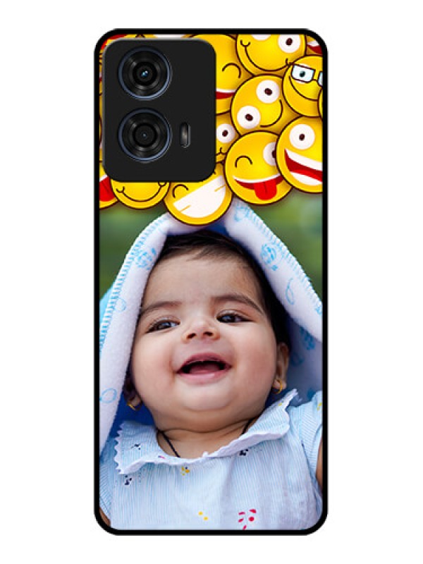 Custom Motorola G24 Power Custom Glass Phone CaseWith Smiley Emoji Design