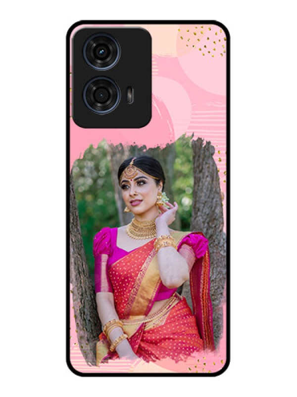 Custom Motorola G24 Power Custom Glass Phone CaseGold Glitter Splash Design