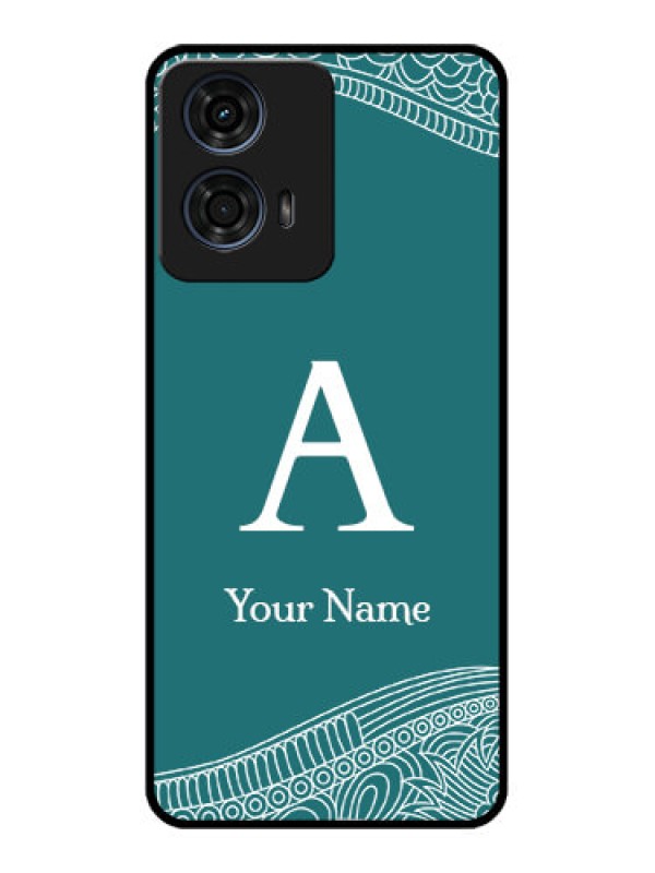 Custom Motorola G24 Power Custom Glass Phone CaseLine Art Pattern With Custom Name Design