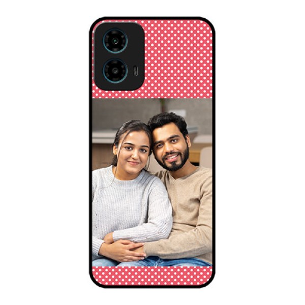 Motorola G34 5G Custom Glass Phone Case - White Dotted Design