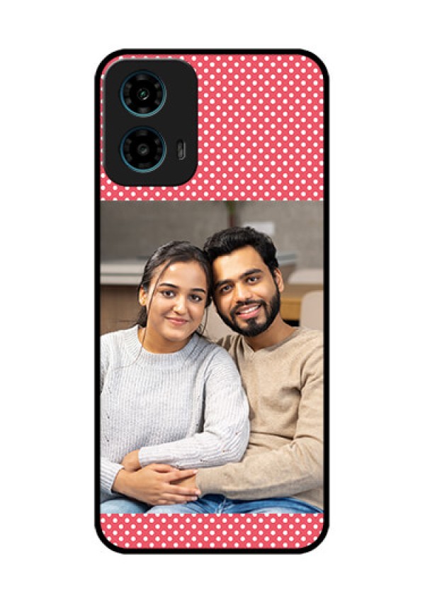 Motorola G34 5G Custom Glass Phone Case - White Dotted Design