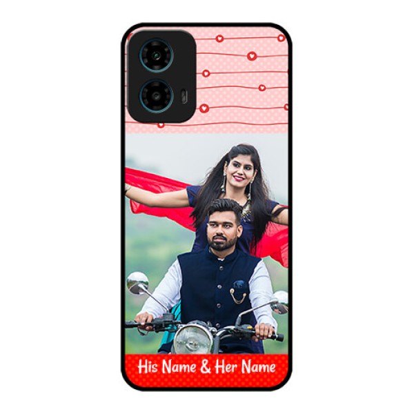 Motorola G34 5G Custom Glass Phone Case - Red Pattern Case Design