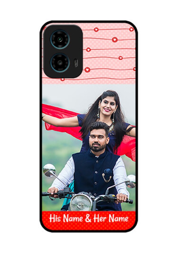 Motorola G34 5G Custom Glass Phone Case - Red Pattern Case Design