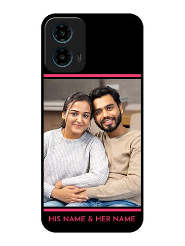 Custom Motorola G34 5G Custom Glass Phone Case - With Add Text Design