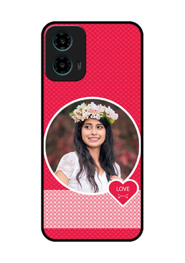 Motorola G34 5G Custom Glass Phone Case - Pink Color Pattern Design