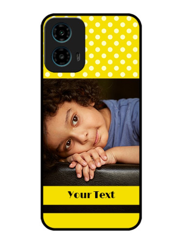 Custom Motorola G34 5G Custom Glass Phone Case - Bright Yellow Case Design