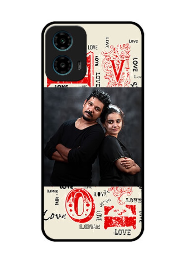 Motorola G34 5G Custom Glass Phone Case - Trendy Love Design Case