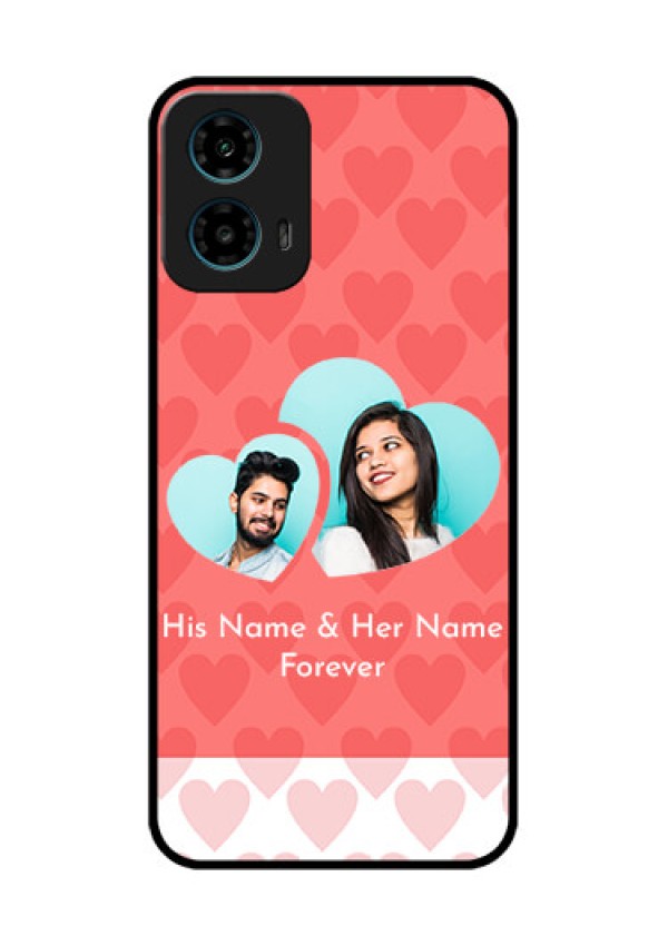 Motorola G34 5G Custom Glass Phone Case - Couple Pic Upload Design