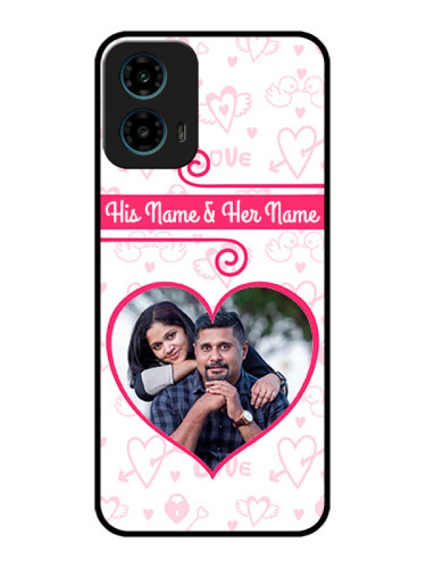 Custom Motorola G34 5G Custom Glass Phone Case - Heart Shape Love Design