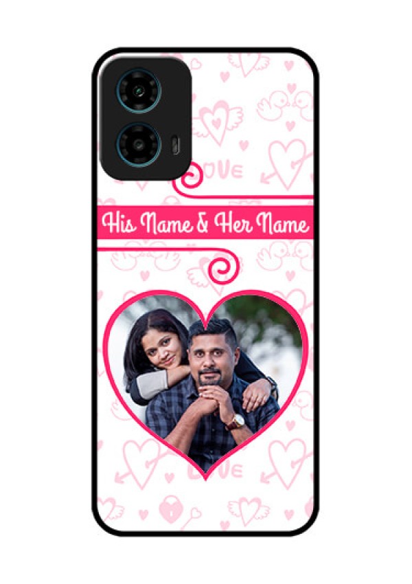Motorola G34 5G Custom Glass Phone Case - Heart Shape Love Design