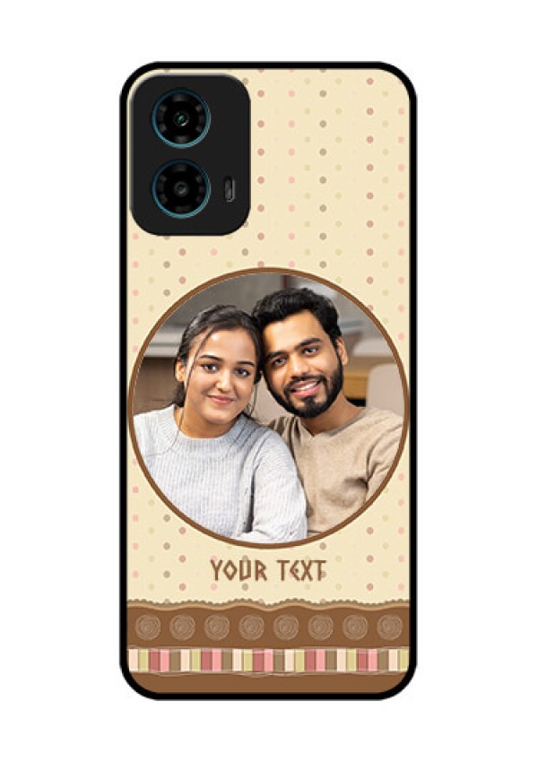 Motorola G34 5G Custom Glass Phone Case - Brown Dotted Mobile Case Design