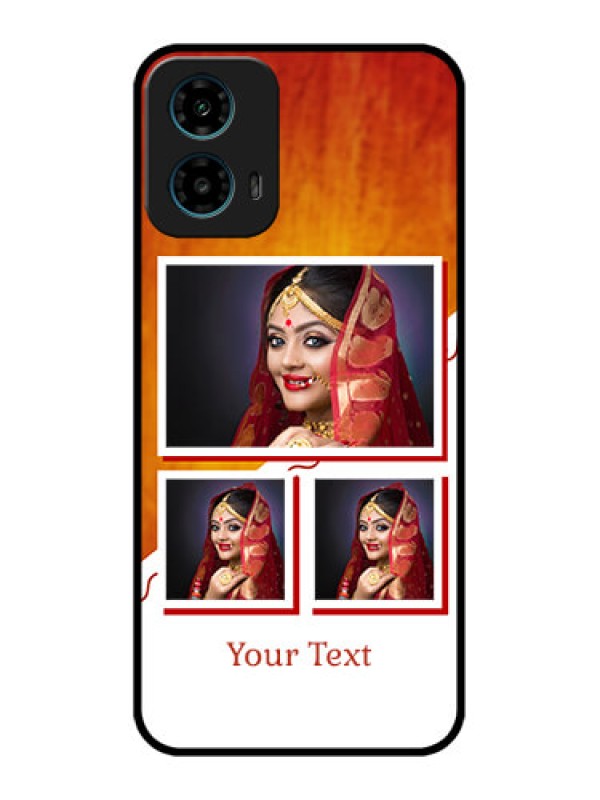 Custom Motorola G34 5G Custom Glass Phone Case - Wedding Memories Design
