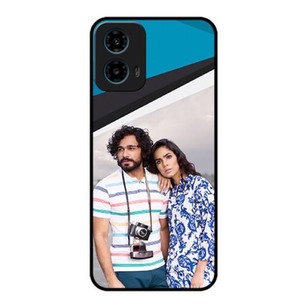 Motorola G34 5G Custom Glass Phone Case - Simple Pattern Photo Upload Design