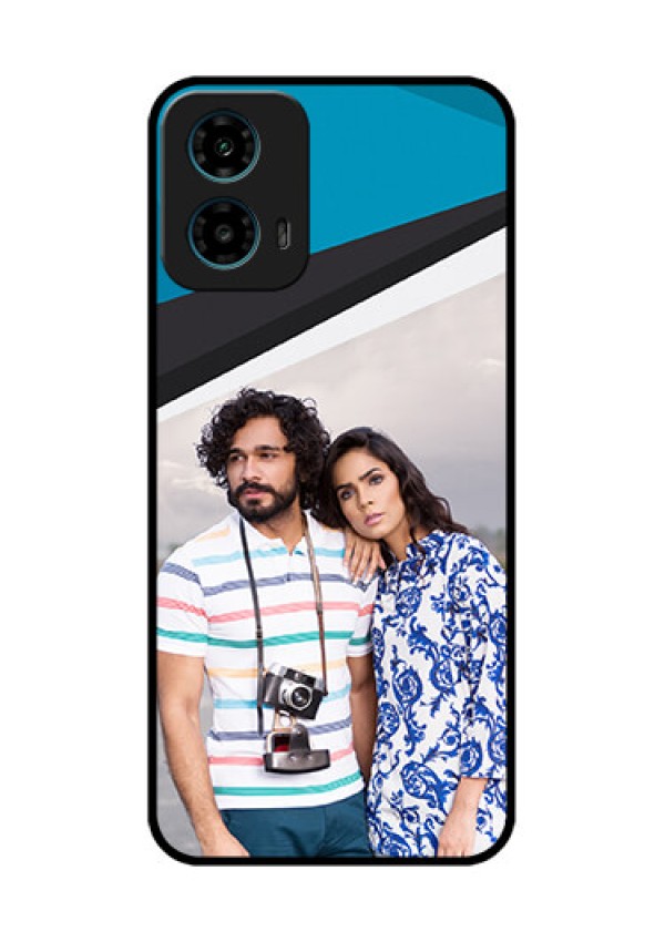 Motorola G34 5G Custom Glass Phone Case - Simple Pattern Photo Upload Design