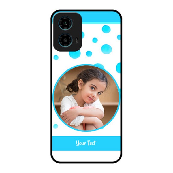 Motorola G34 5G Custom Glass Phone Case - Blue Bubbles Pattern Design
