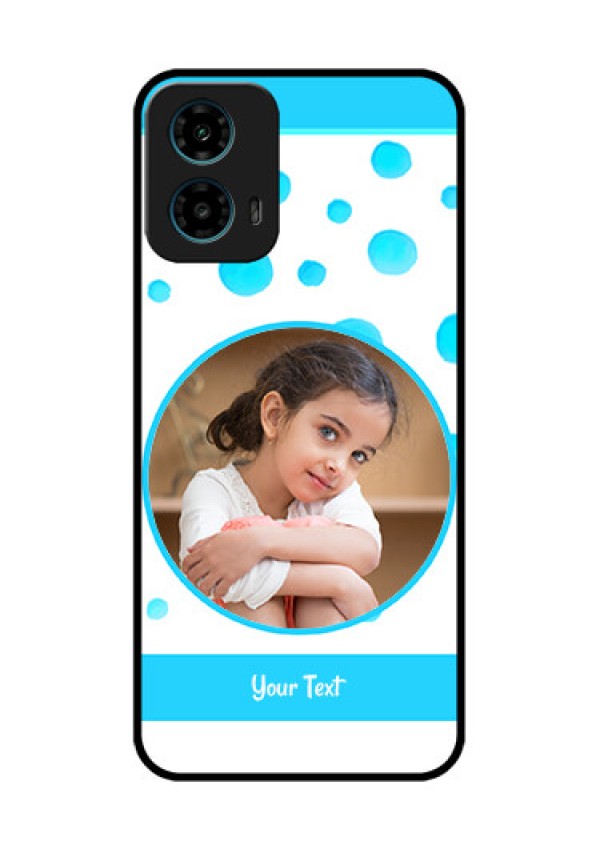 Motorola G34 5G Custom Glass Phone Case - Blue Bubbles Pattern Design