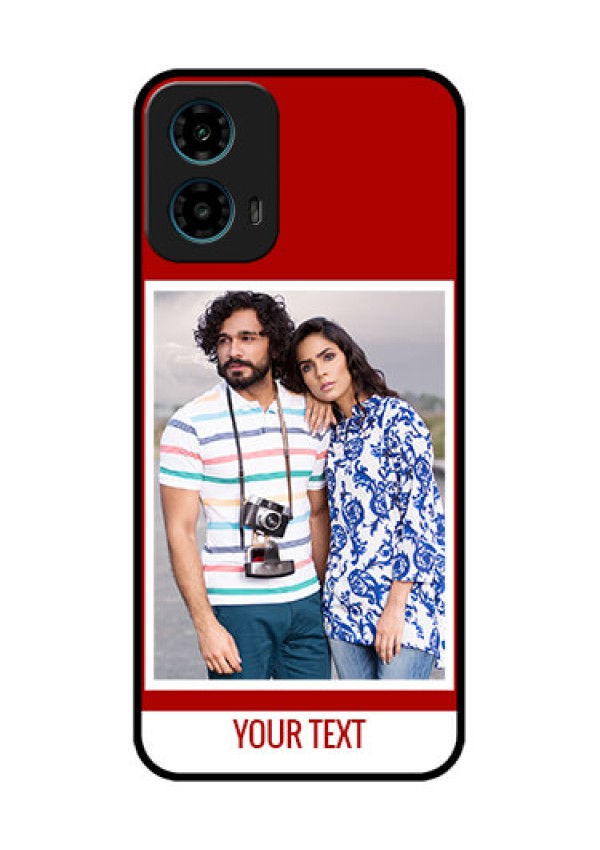 Motorola G34 5G Custom Glass Phone Case - Red Color Design