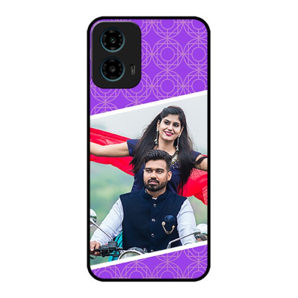Motorola G34 5G Custom Glass Phone Case - Violet Color Pattern Design Motorola G34 5G Custom Glass Phone Case - Violet Color Pattern Design