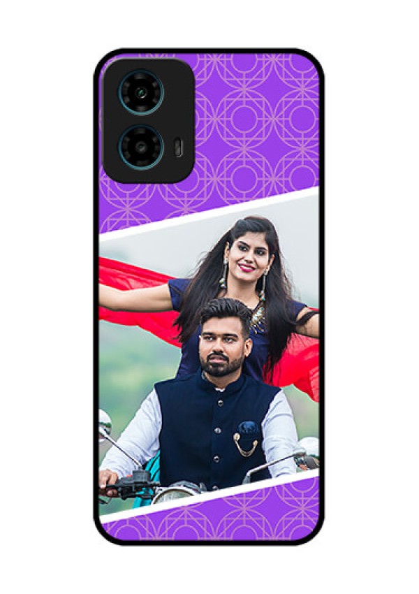 Motorola G34 5G Custom Glass Phone Case - Violet Color Pattern Design