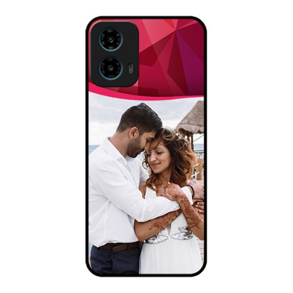 Motorola G34 5G Custom Glass Phone Case - Red Abstract Design