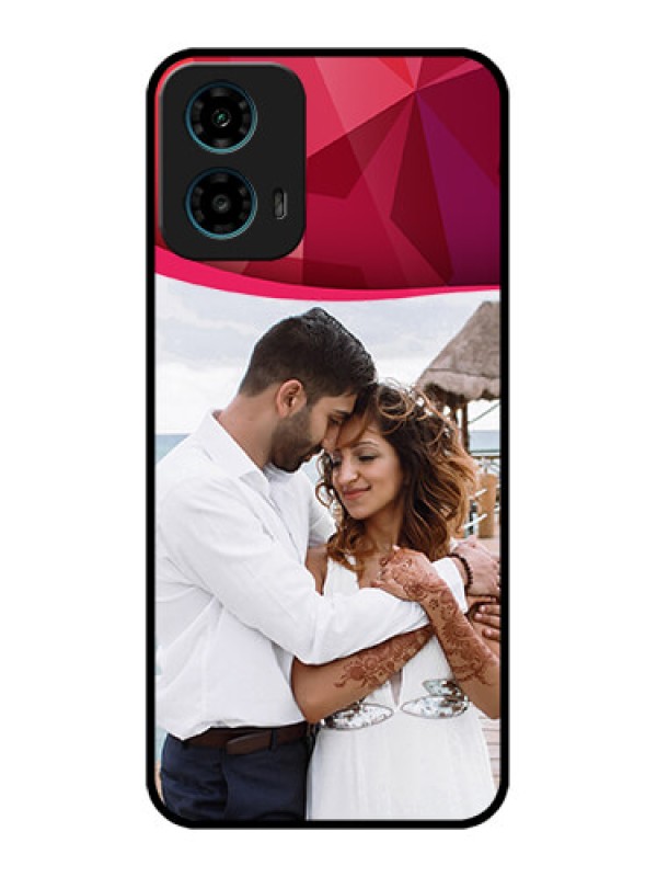 Custom Motorola G34 5G Custom Glass Phone Case - Red Abstract Design