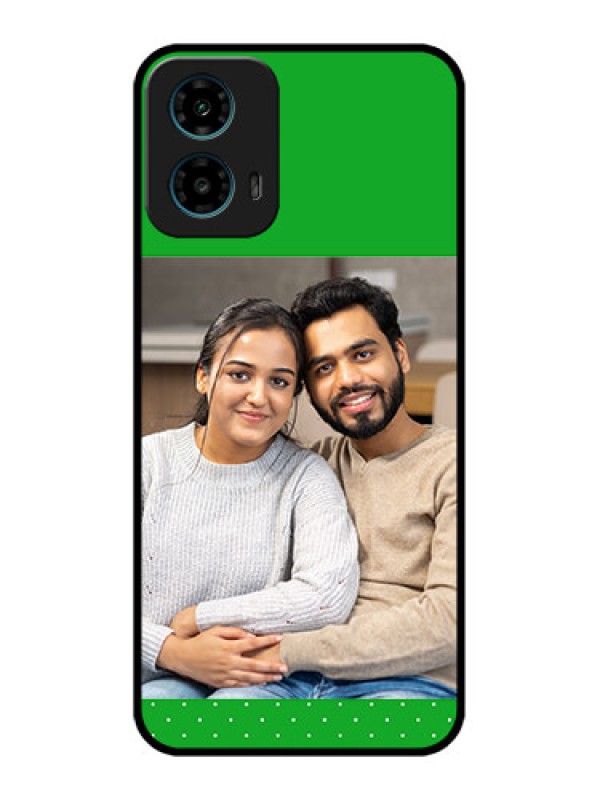 Custom Motorola G34 5G Custom Glass Phone Case - Green Pattern Design