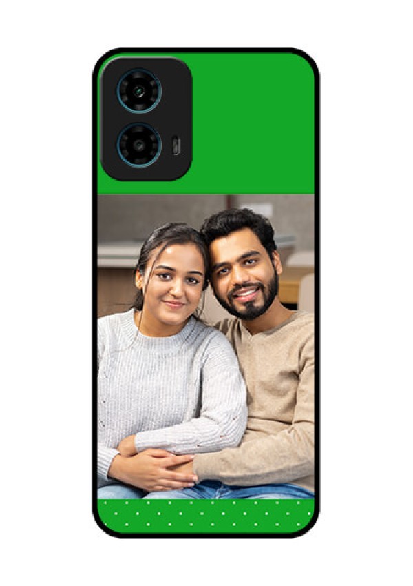 Motorola G34 5G Custom Glass Phone Case - Green Pattern Design