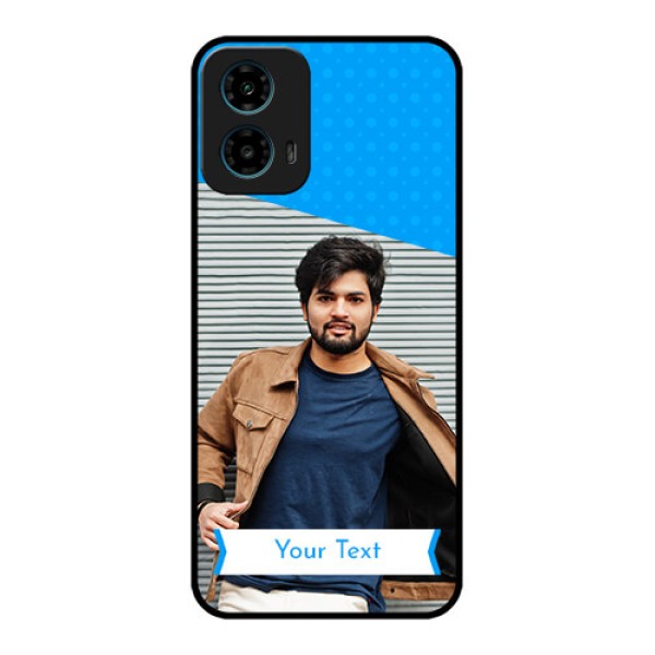 Motorola G34 5G Custom Glass Phone Case - Simple Blue Color Design